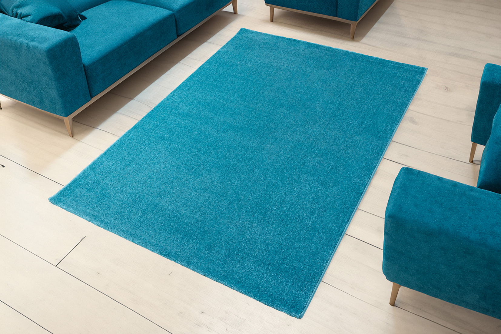 Zora egyszínű szőnyeg Türkizkék 200x280 cm